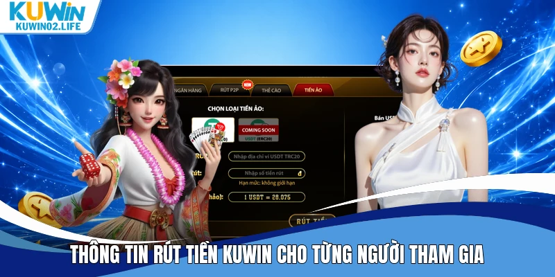 Thông tin rút tiền Kuwin cho từng người tham gia